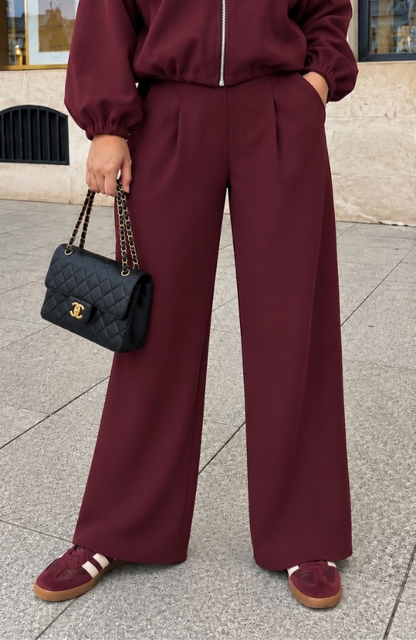 Lilly Pantalon Suit Regular Burgundy – broeken