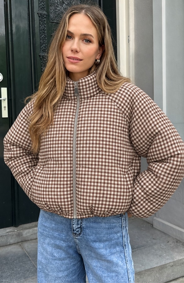 Puffer Jas Check Choco – jassen