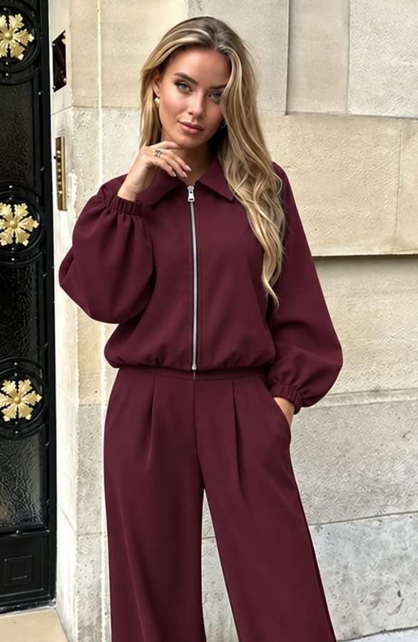 Zip Jacket Burgundy – jassen